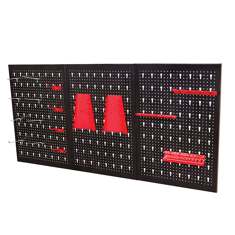 BW-1002N Black Metal Pegboard Garage Storage Organizer  with 17 Hook Set